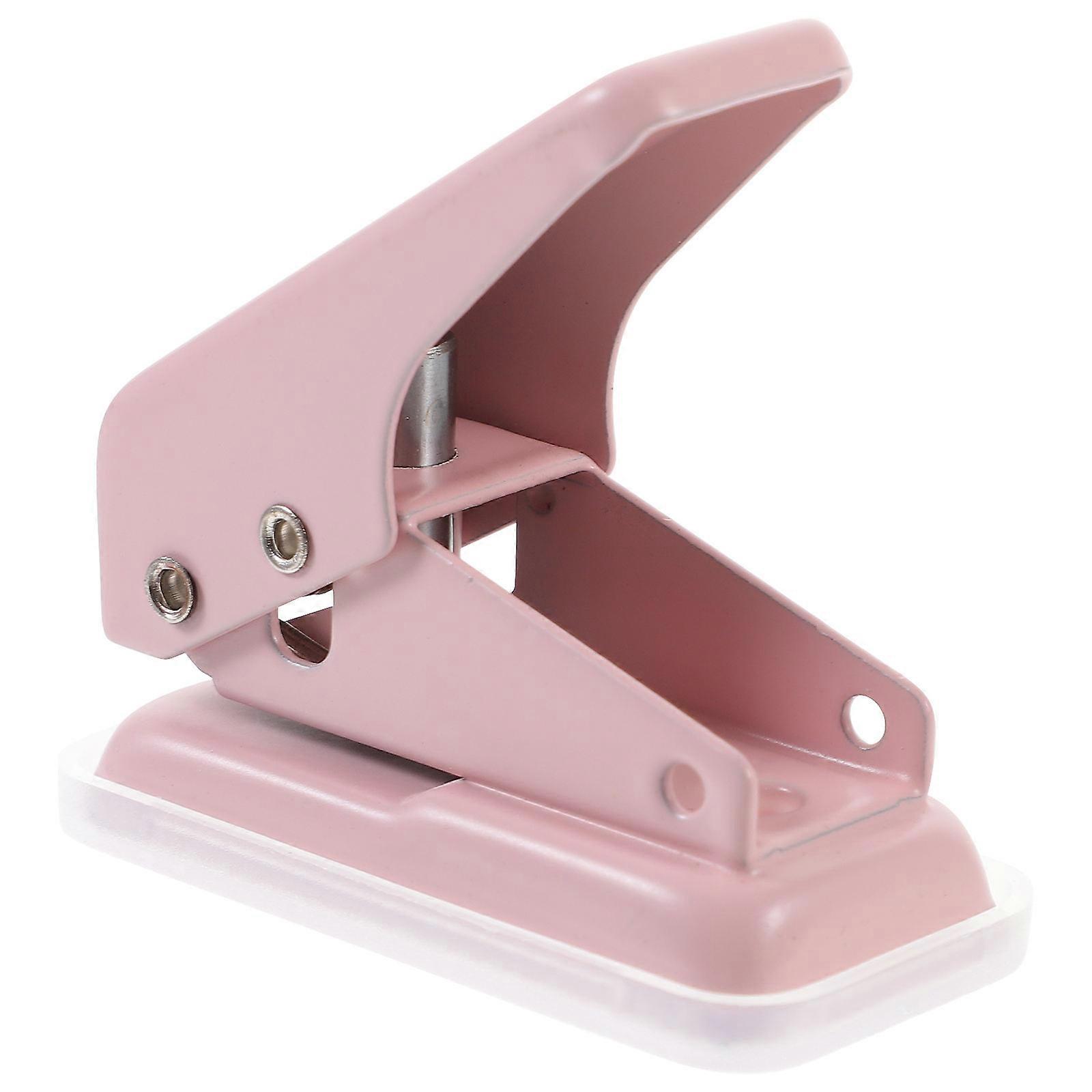Manual Single Hole Punch Loose Leaf Hole Puncher for Office 5Pcs Pink