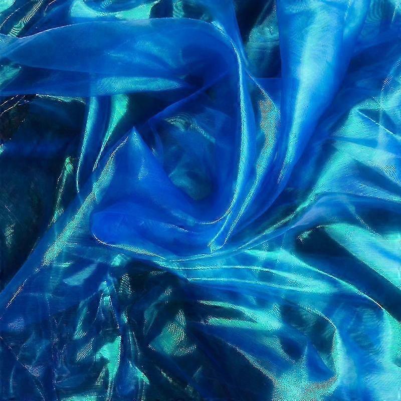 Filato fluorescente colorato in chiffon di seta, tessuto di tulle laser, organza, filato di vetro, tessuto a rete per cucire 2025