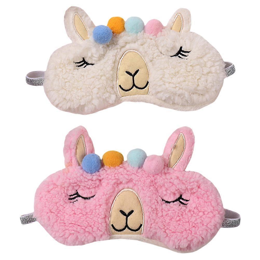 Kids Sleep Mask Plush Eye Covers for Sleep Use 2Pcs Soft Plush Fabric