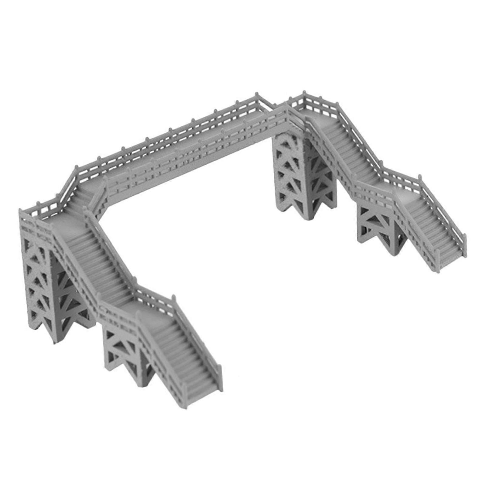 Railway Scenery Footbridge Model for Home Decor 3Pcs Grey