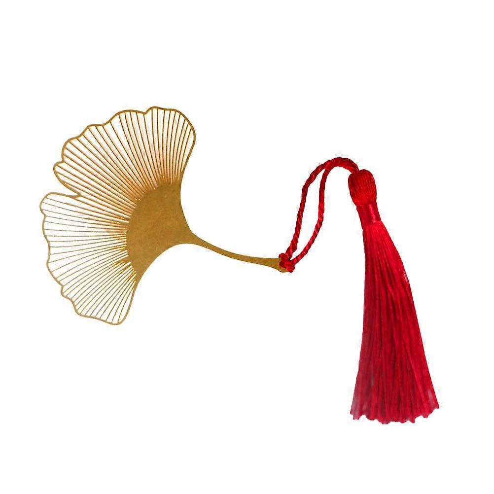Metal Bookmark With Tassel Ginkgo Leaves Design For Readers And Writers 1Pack