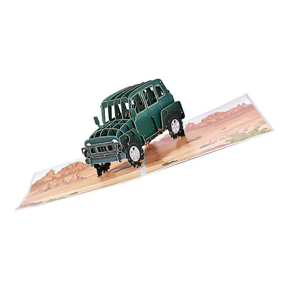 Vehicle Greeting 3D Greeting for 2Pcs Creative Paper