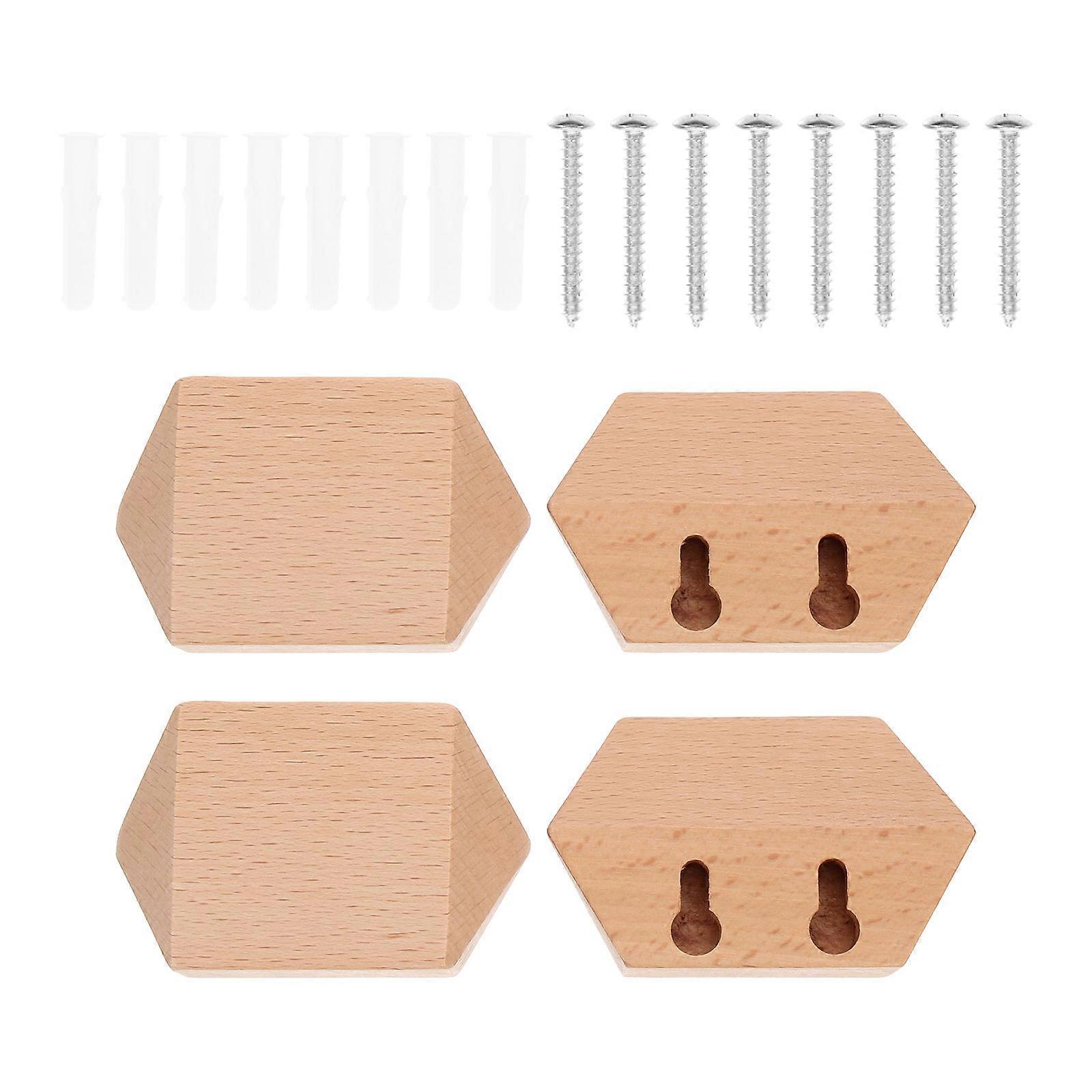 Wooden Hook Wall Mounted Hooks for Clothes Organization 5Sets