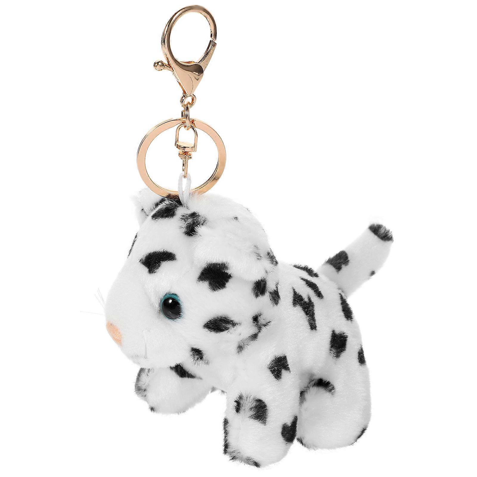Stuffed Snow Leopard Plush Key Chain Keychain for Hanging Decor 3Pcs
