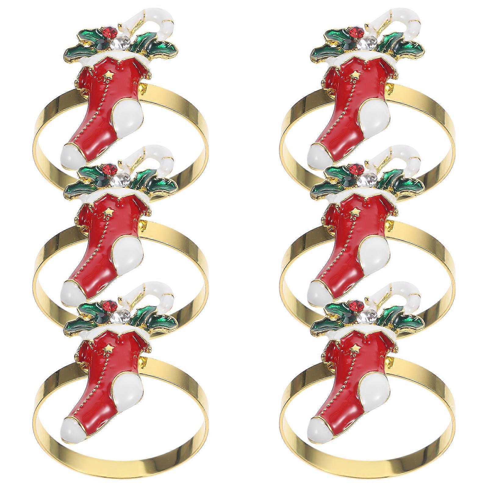 Christmas Napkin Rings Boot Napkin Ring for 18Pcs Dining Table Decor