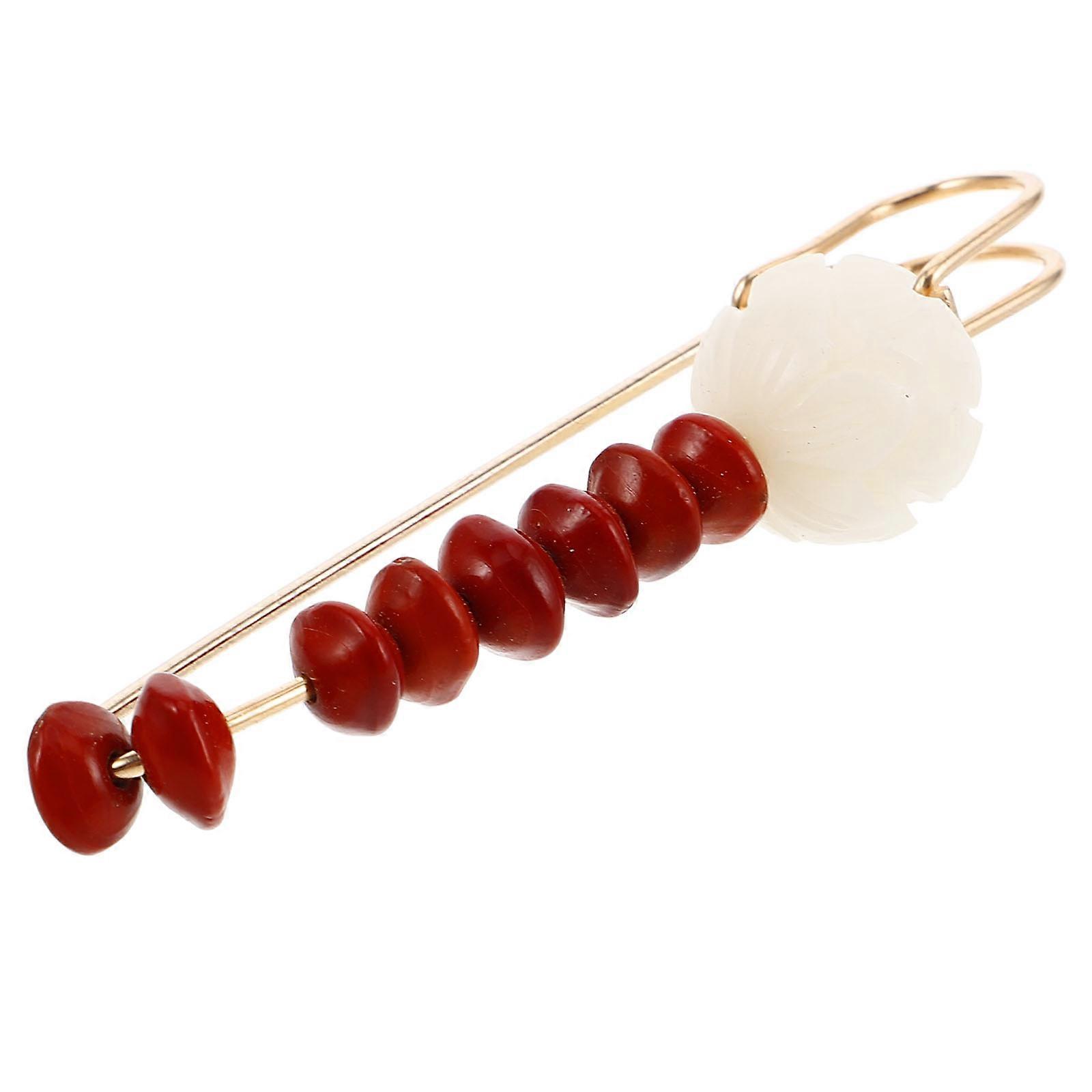 Green White Jade Bodhi Root Lotus Brooch for Decorative Use 2Pcs