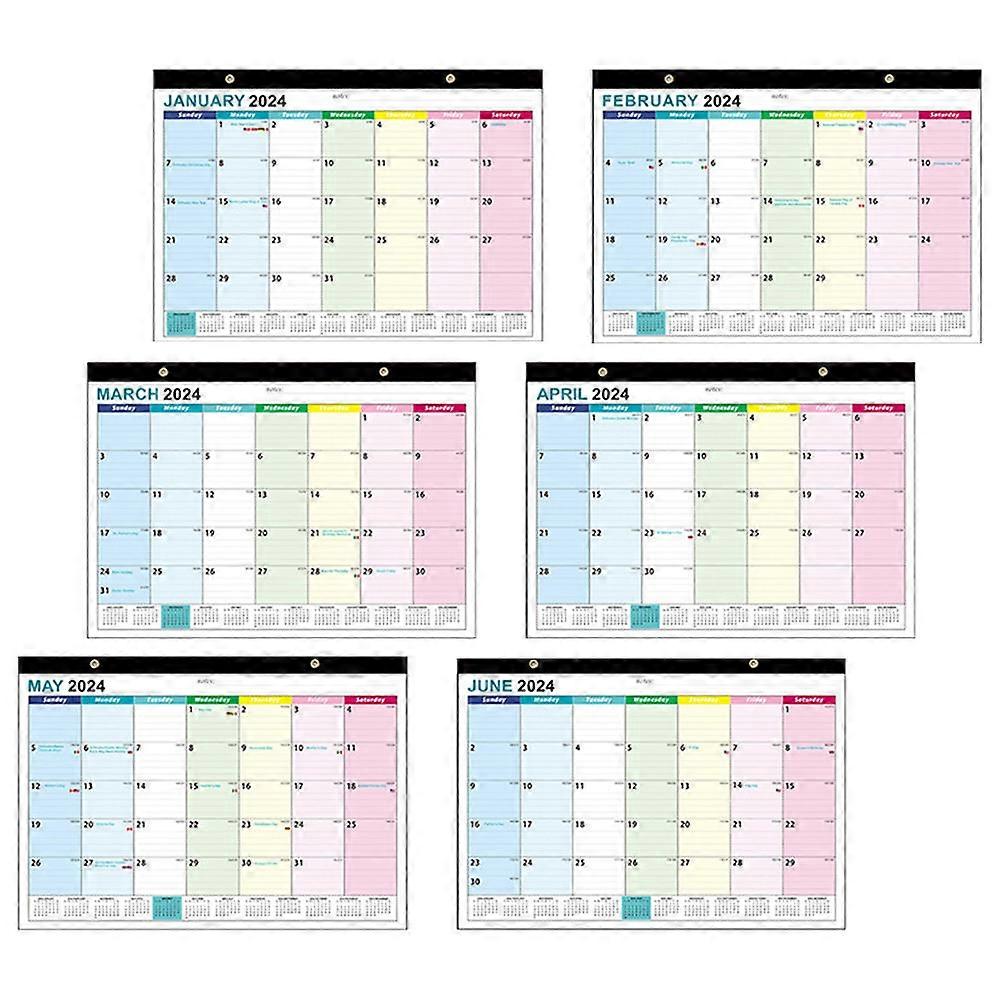 Planner Wall Calendar Yearly Schedule Calendar Paper 2Pcs