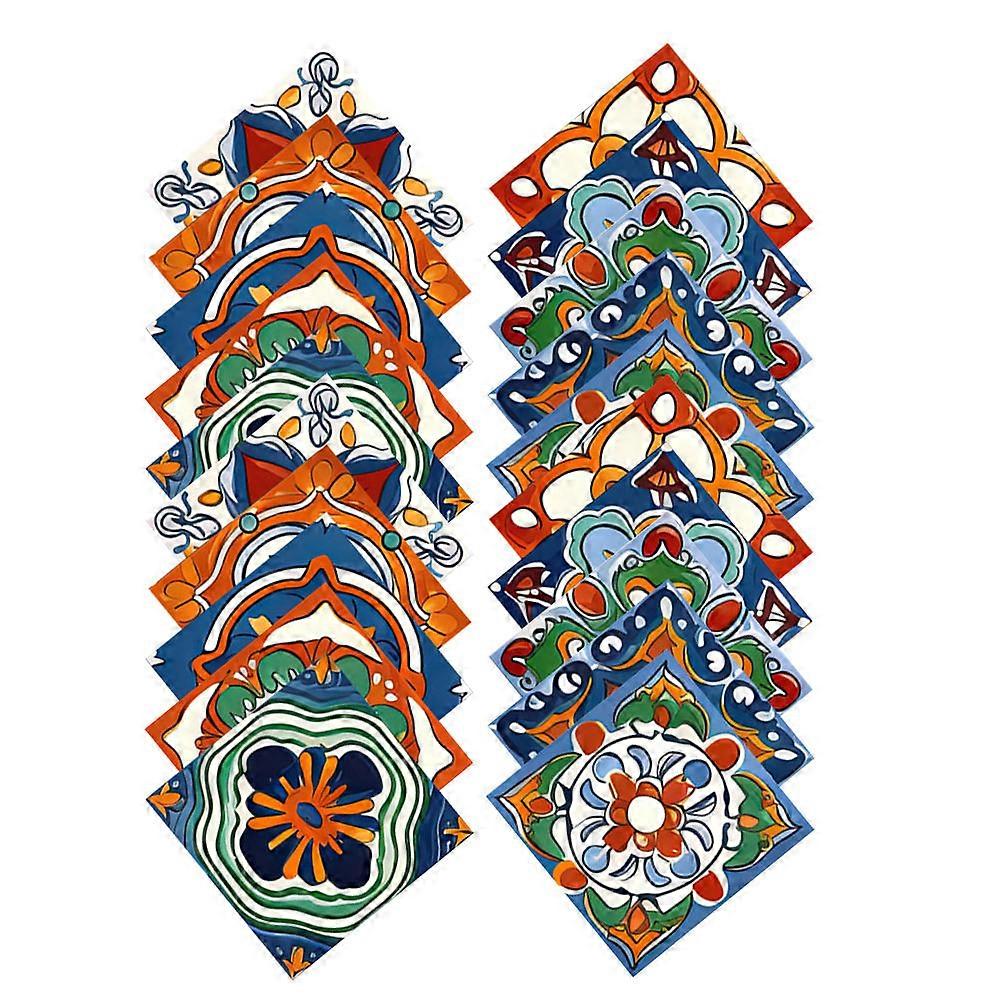 Removable Morocco Tile Sticker for Decor 40Pcs Indoor Floor and Wall Use
