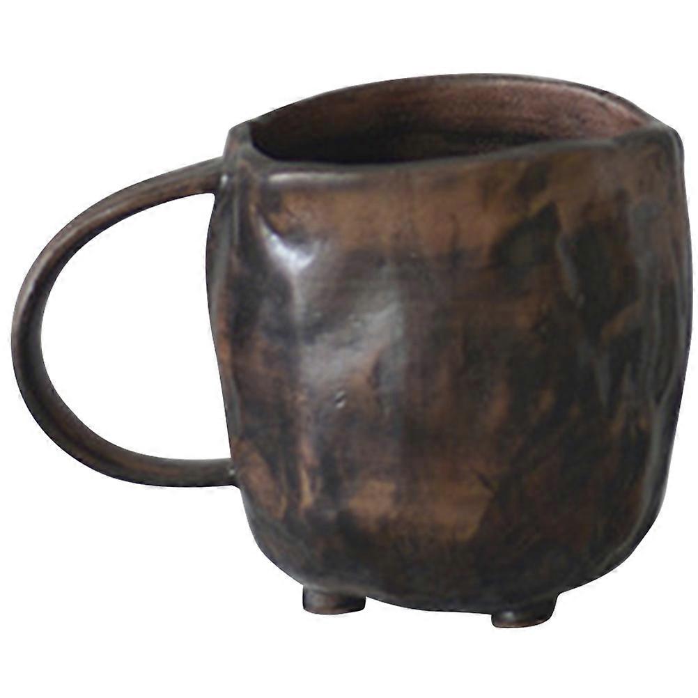 Rustic Ceramic Coffee Mug Set For Home Office Use 8.5x7.5cm Elegant Cup 4Pcs