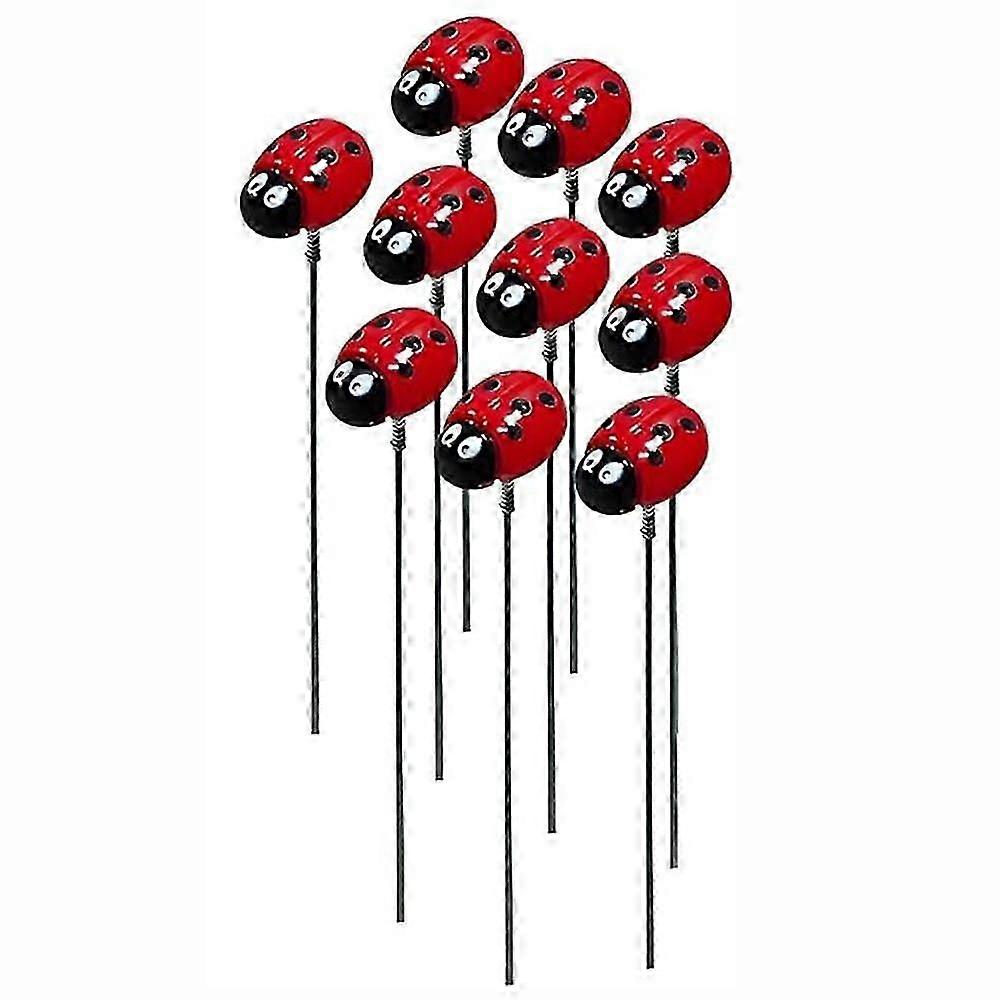 10 Pcs Simulated Ladybug Plugin Ladybugs For Garden Lawn Decor