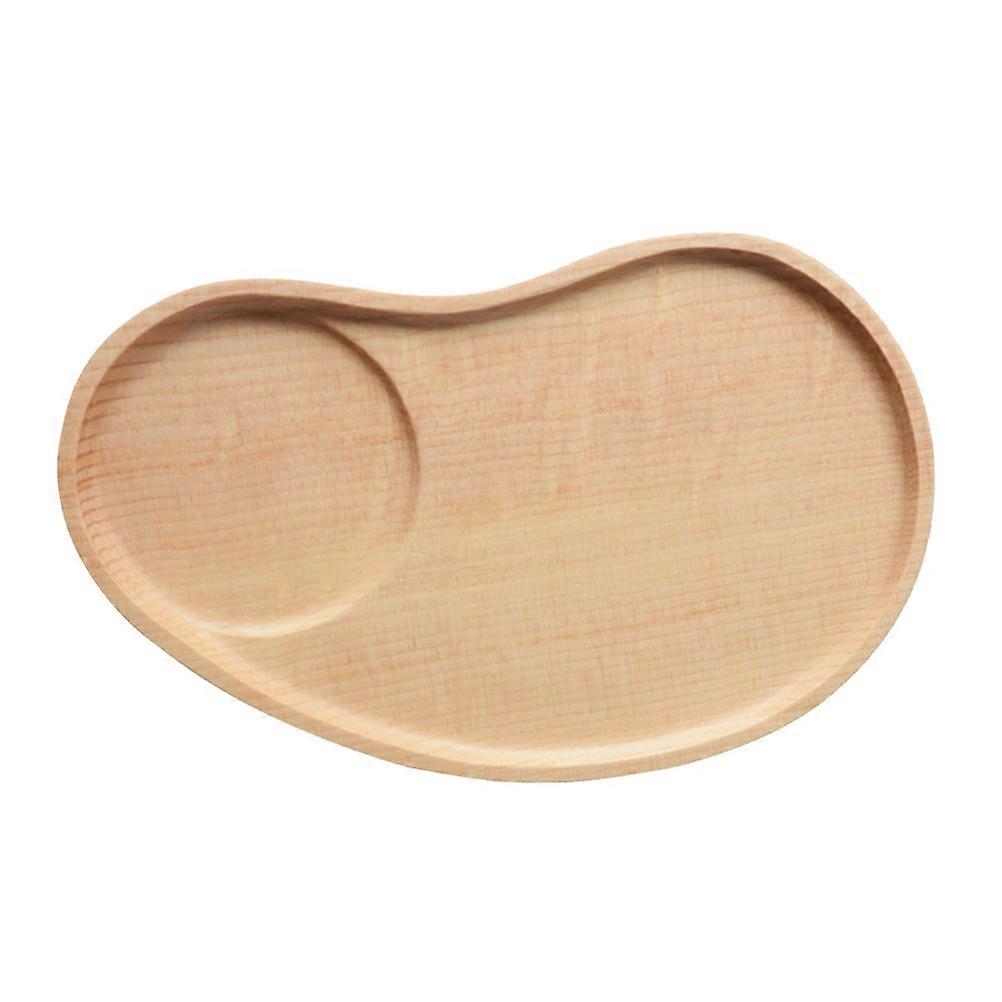 Khaki Oak Wood Dessert Serving Plate for Kitchen Use