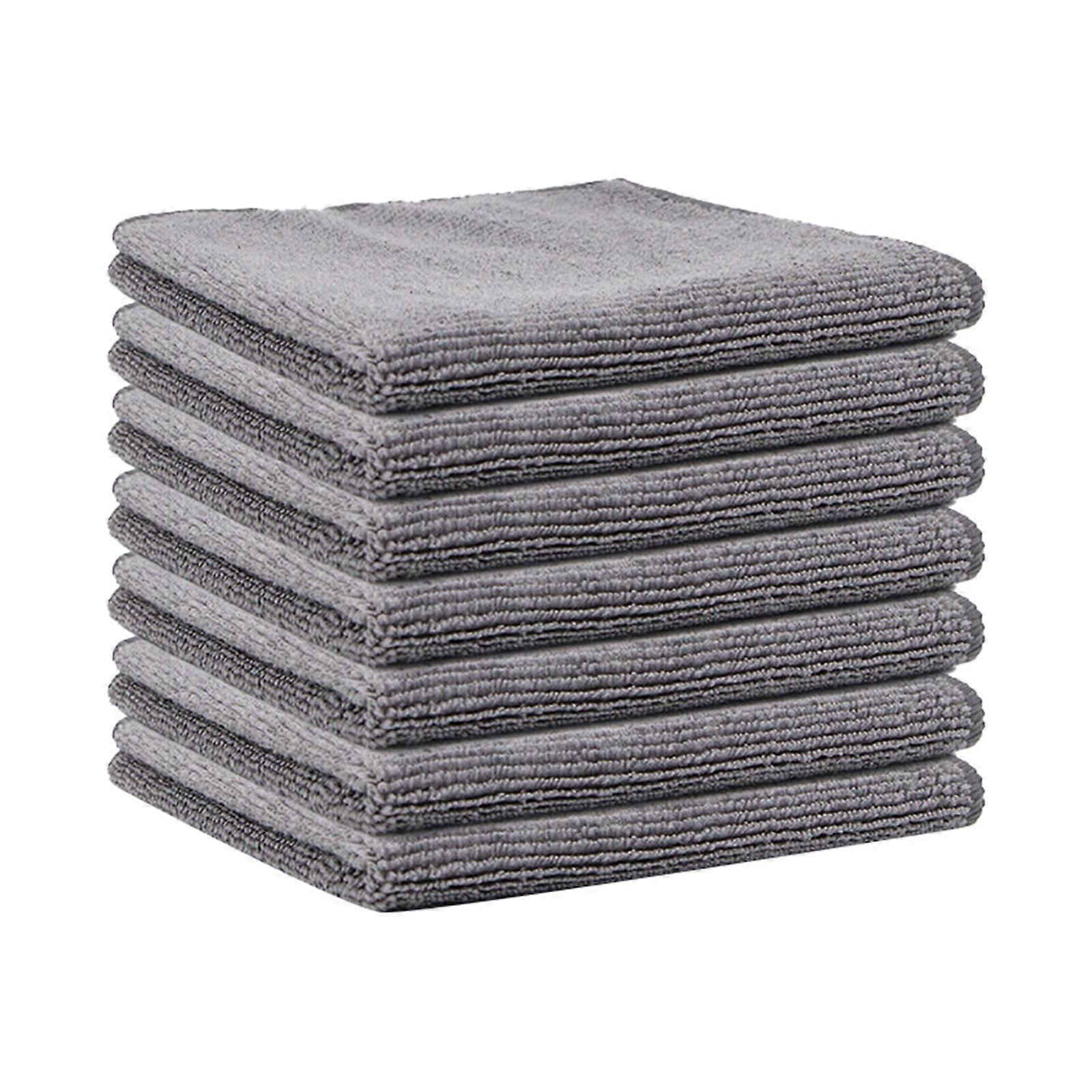 Microfiber Cleaning Cloth 5-Pack, Ultra Absorbent, Soft & Multi-Functional, 5 Color Combo, Gray - Compatible with household surfaces