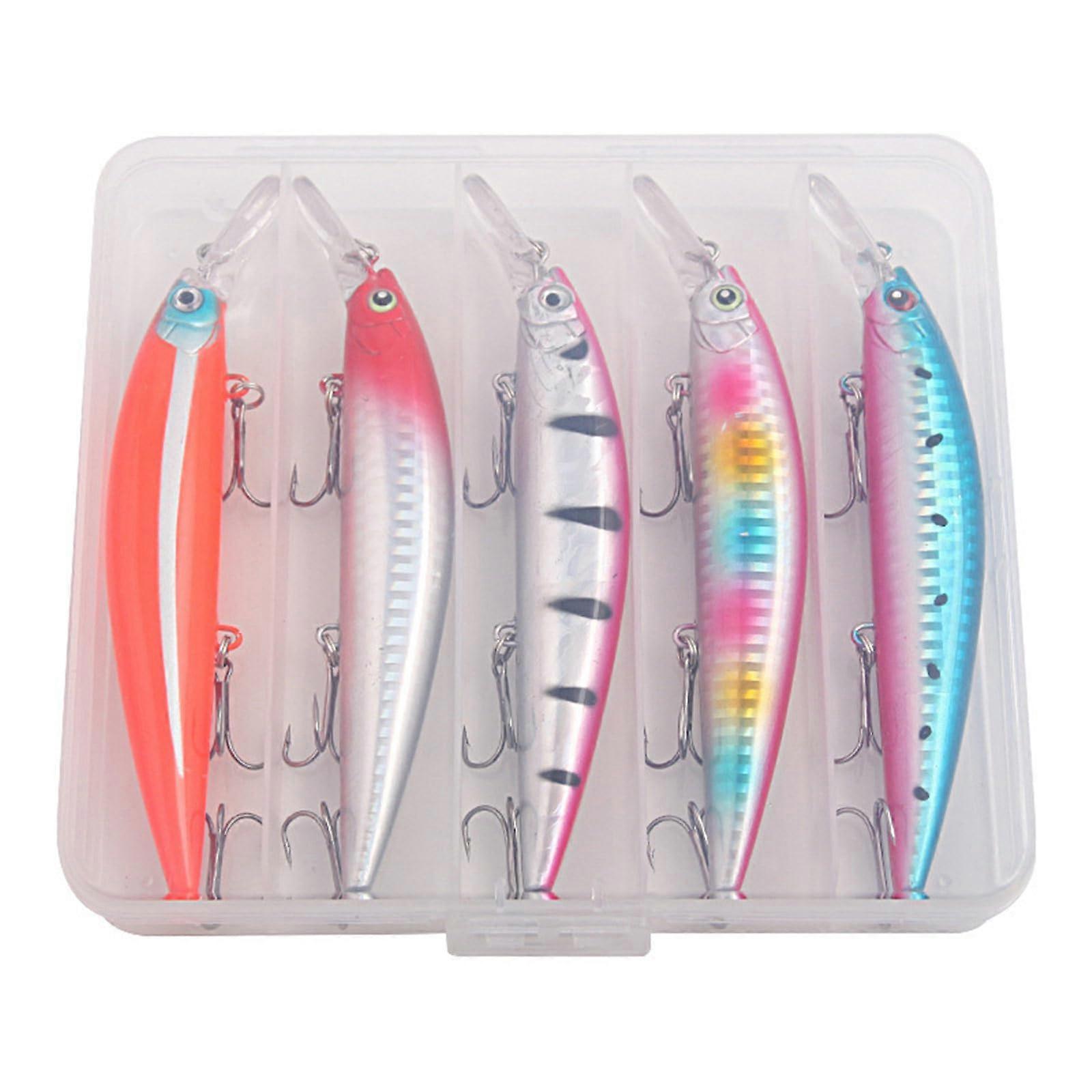 Crankbait 5 Pieces Set Topwater Wobbler Artificial Hard Bait Swimbait Durable Fishing Lure
