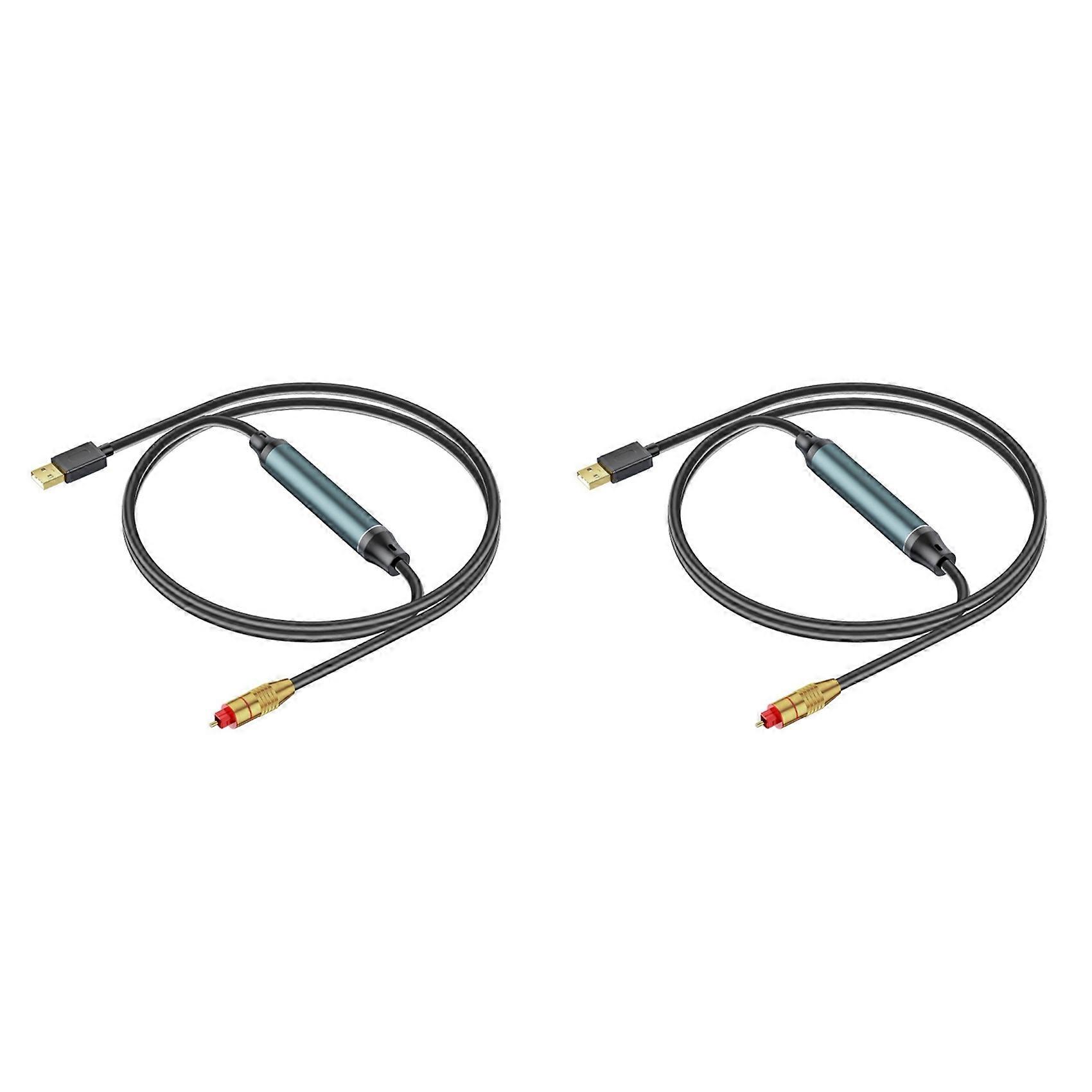 2X USB to Optical Audio Adapter USB A to Fiber Optic Audio SPDIF Port Connection Audio Converter Cable
