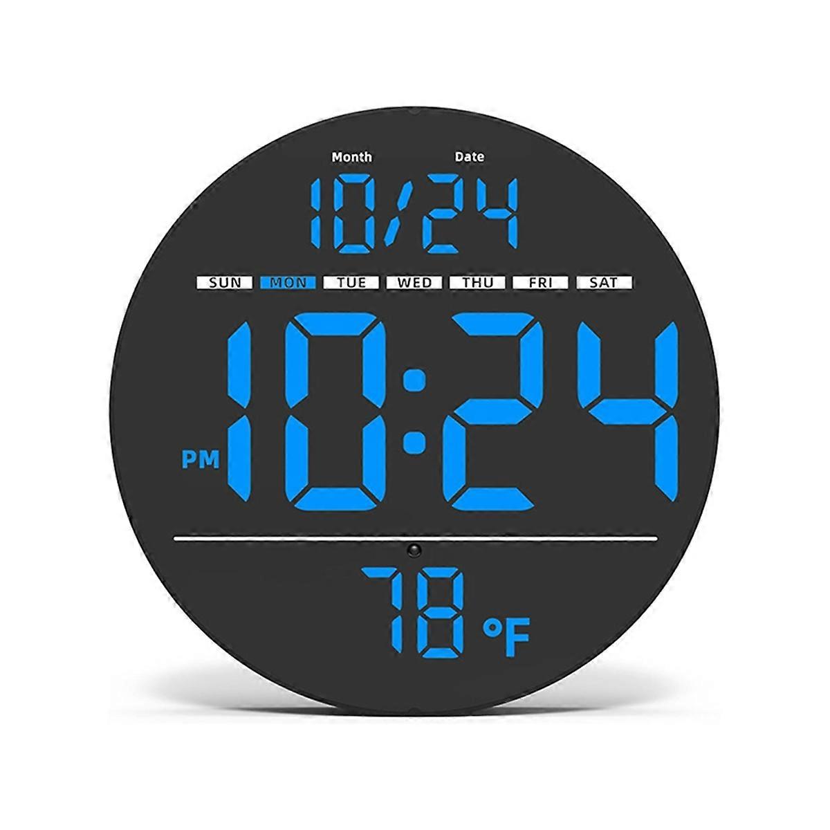 Large Digital Wall Clock with LED Display,Electric Wall Clock,A