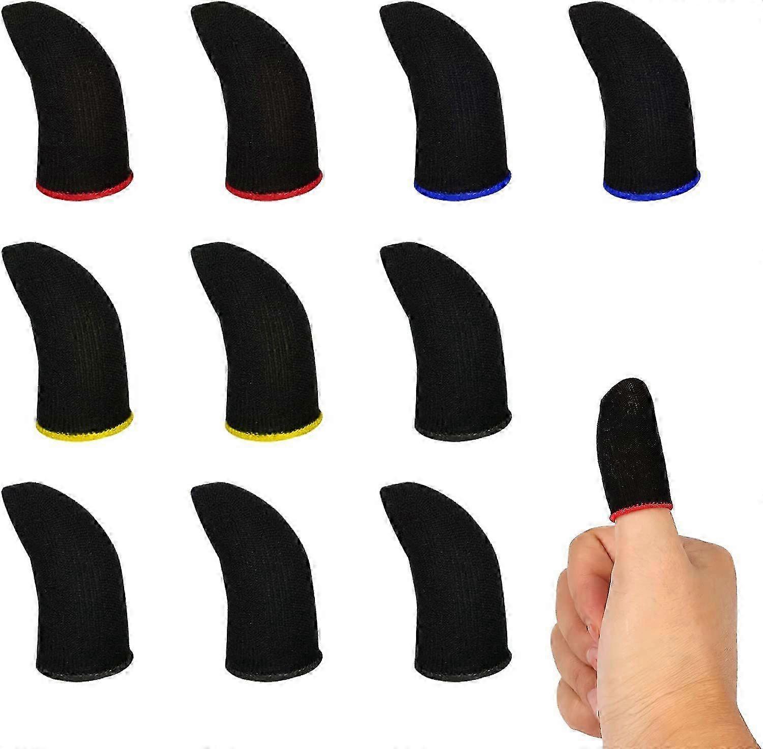 10pcs Gaming Finger Gloves, High Sensitivity Touchscreen for PUBG Mobile Game,4 colour 26s