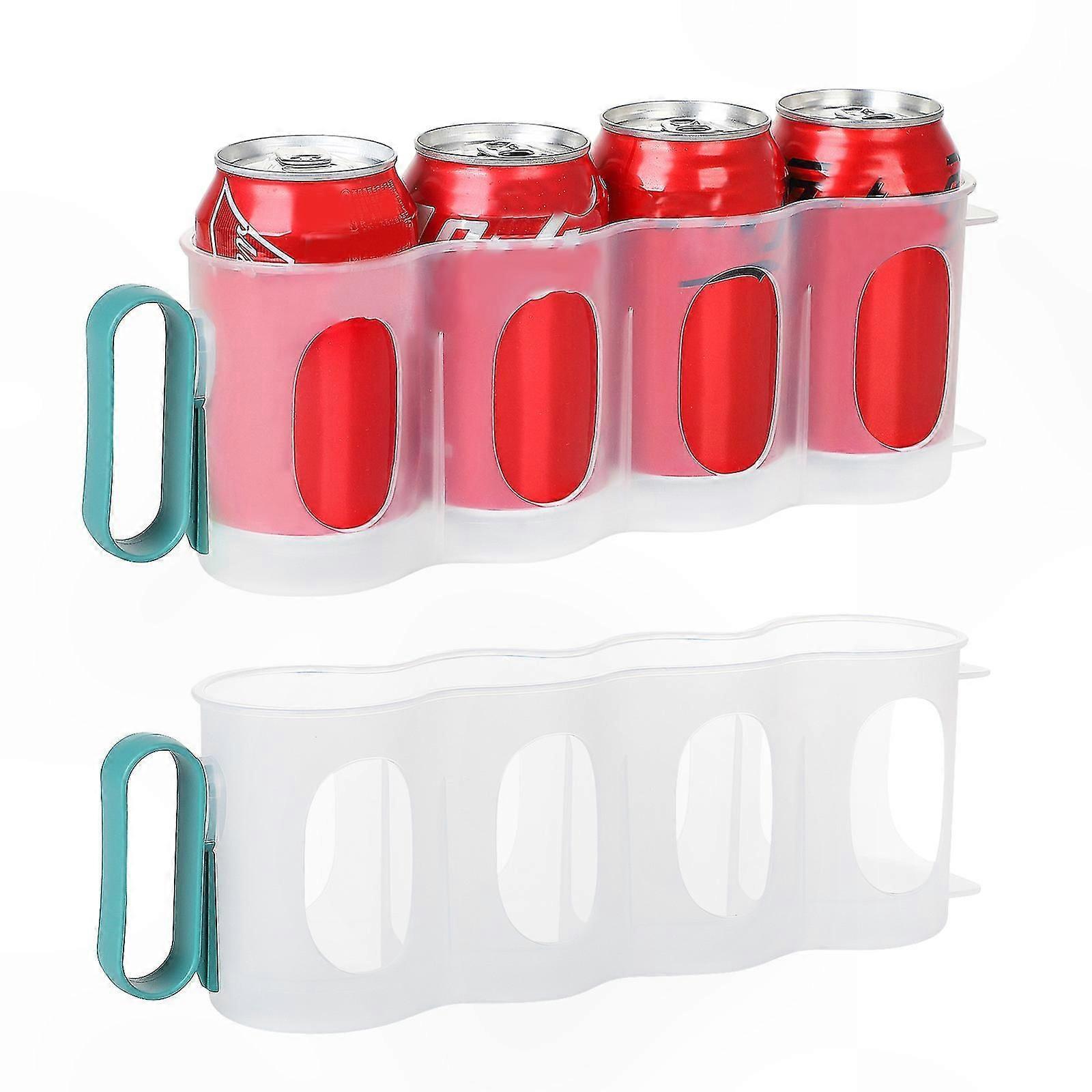 Stackable Fridge Storage Bins for Soda Cans, Beverage Dispenser Rack for Kitchen, Freezer, Pantry Organization, Holds 4 Cans