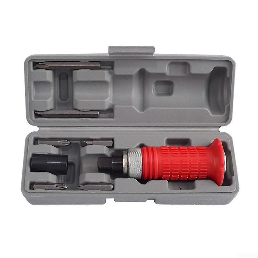 Screwdriver Set With Steel Bits And Hammer Hand Holder Includes 3 Phillips And 3 Slotted Bits To Loosen Rusted Screws