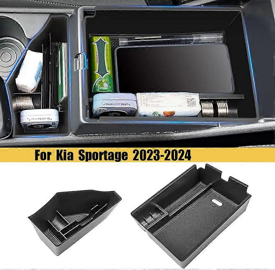 2PC For Kia Sportage 2023-2024 Armrest Storage Box Middle Console Insert Tray NO.3045