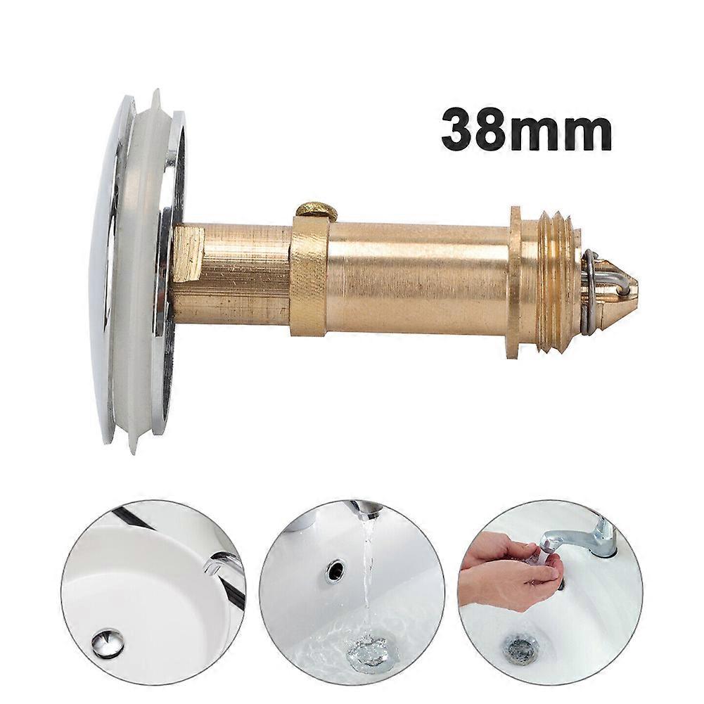 GDHOME 38mm Tap Up Basin Waste Chrome Sink Push Button Click Clack Plug+Spring Bolt