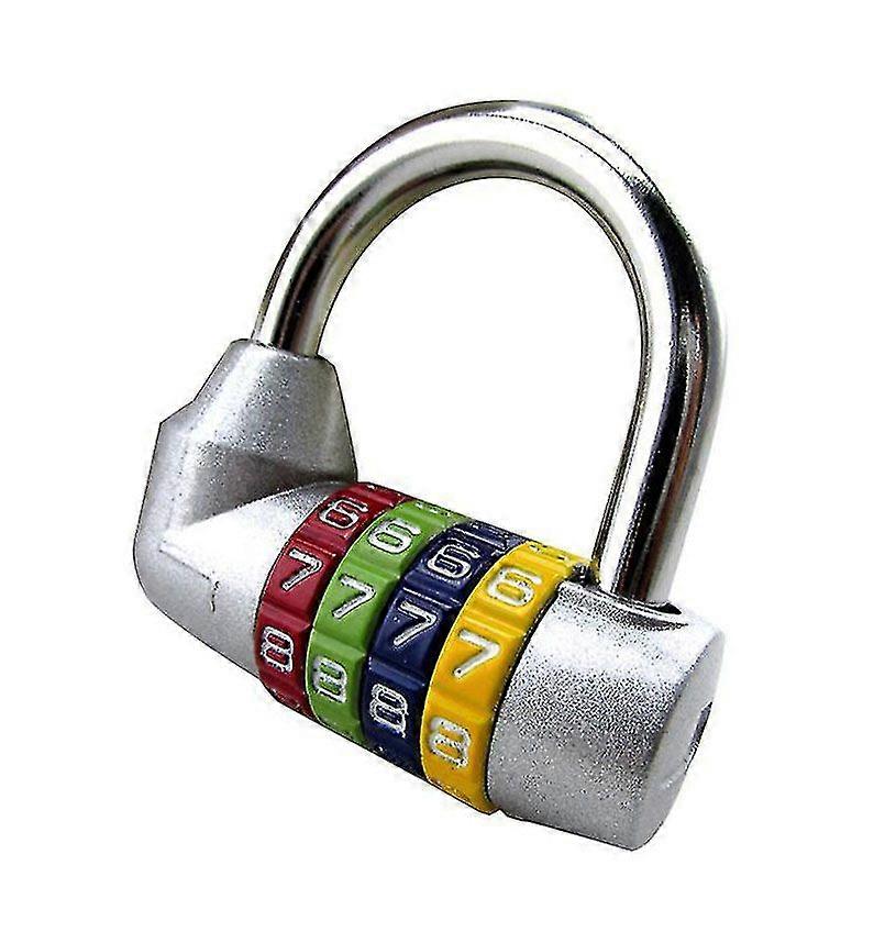4-wheel Digital Code Lock Door And Window Gym Drawer Anti-theft Lock Color Small Padlock Cabinet Lock(silver)