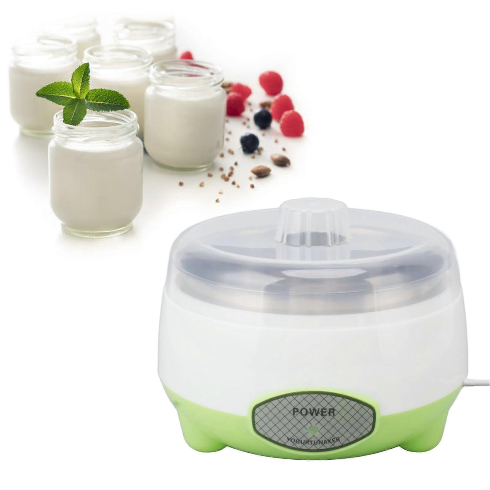 Compact Yogurt Maker Machine Stainless Steel Container Yogurt Maker for Homemade DIY Yogurt Green 15W EU Plug 220V 