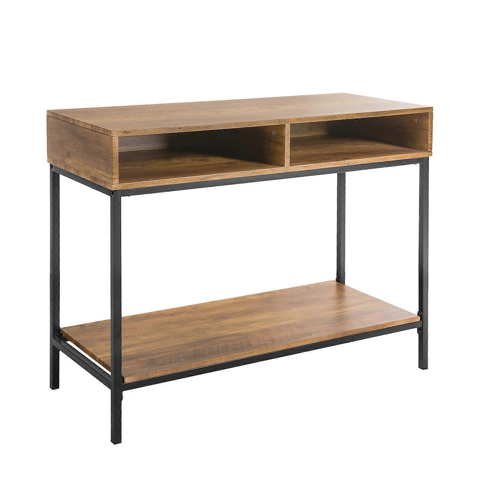 SoBuy FSB41-F,Storage Console Table for Living Room Hall Table Side Table End Table Living Room Table with 2 Storage Compartments