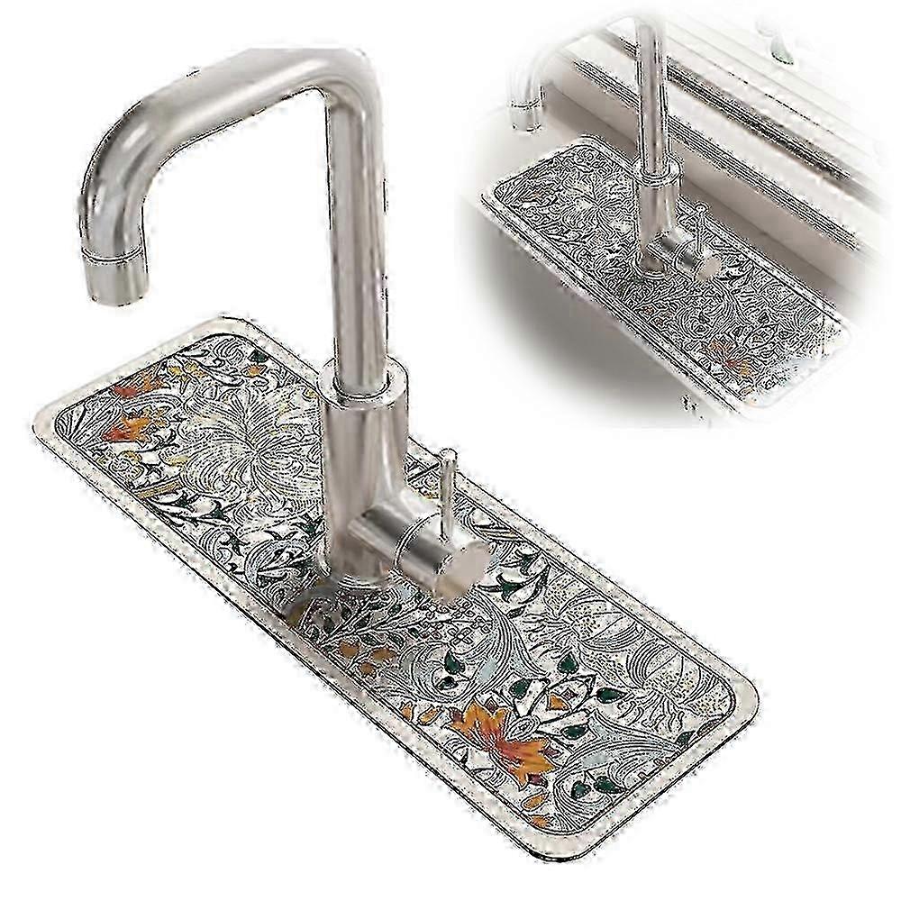 Avloppsmatta för kran, stänkskydd för diskbänk, rektangulär absorberande avrinningsmatta för kök, torkmatta för kök, professionell bänkskiva för badrum