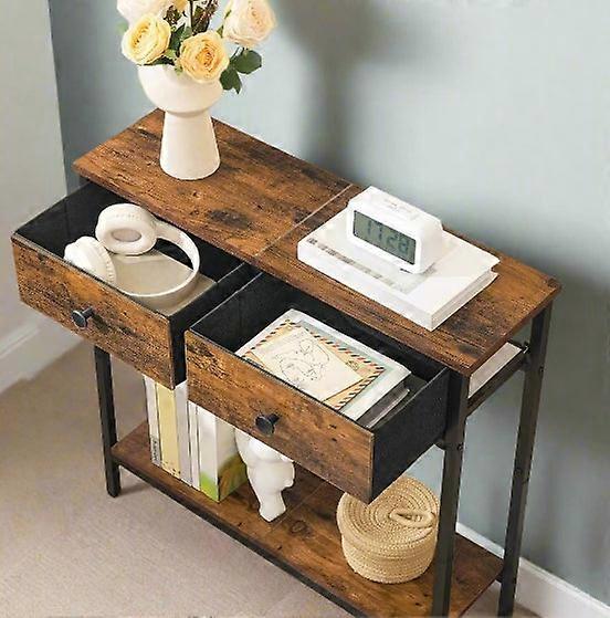 Rustic Console Table With Storage - Ideal For Living Room And Hallway