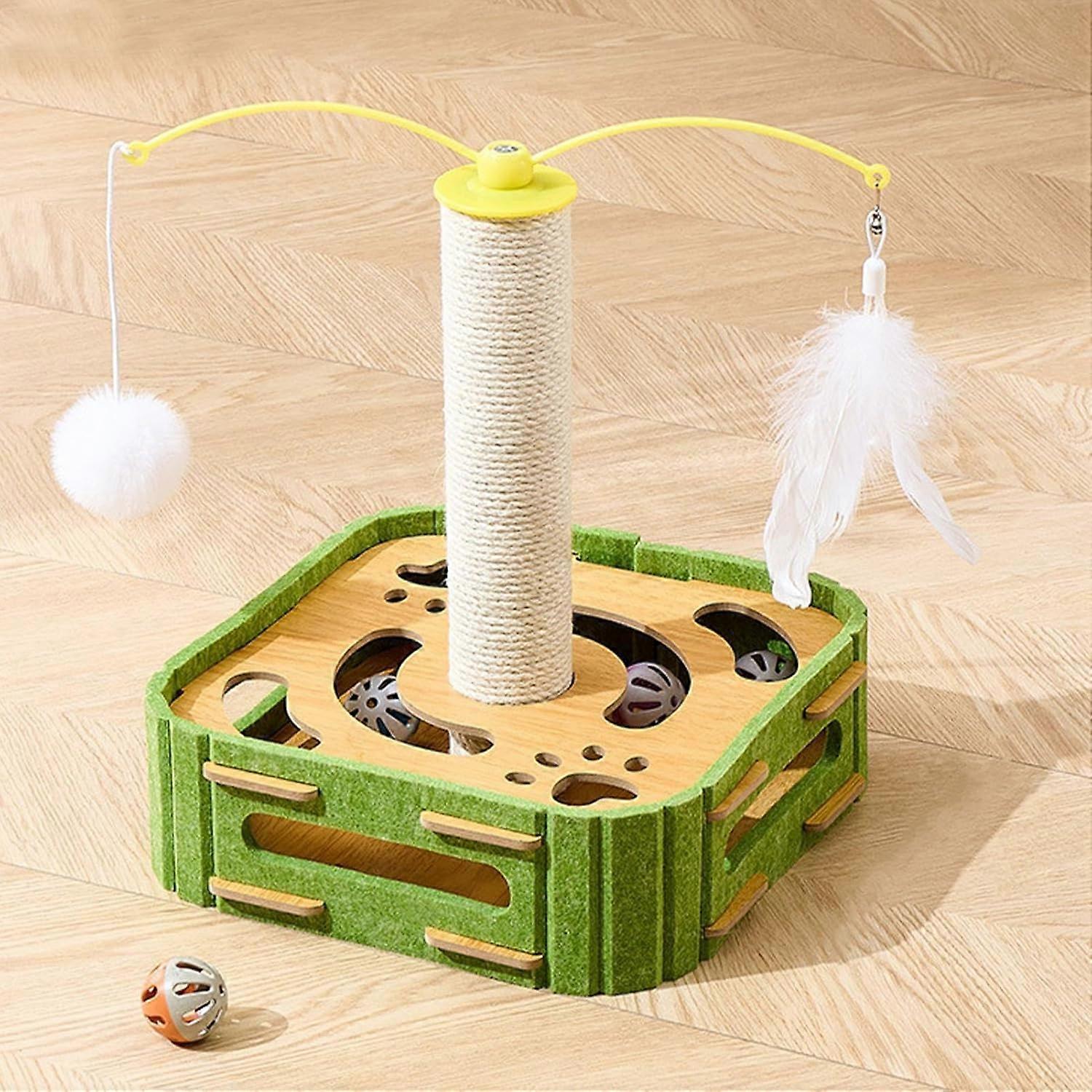 Scratcher for Cats, Sisal Scratcher With Ball Track And Toys, Exercise Game For Home Use, Corner Relaxation Area