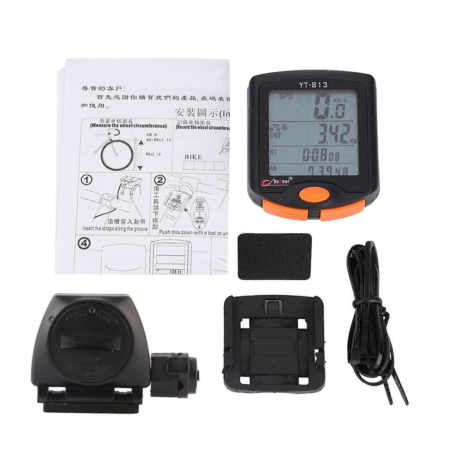 Outdoor Cycling Waterproof Bike Odometer Multifunction Bicycle Computer Riding (Wireless)