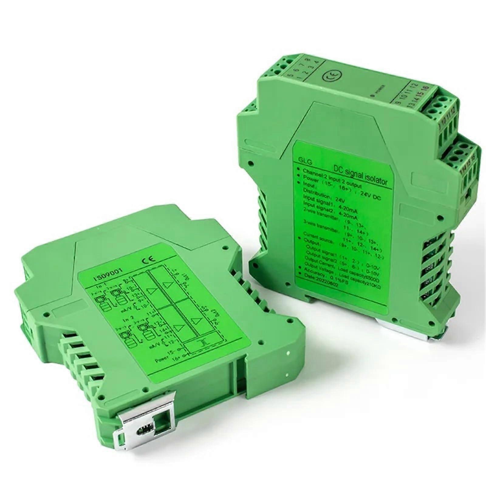 Isolation Amplifier 420mA To 010V Isolated Transmitter, 2Input Analog Isolator Module, DC24V Supply, 05V Input