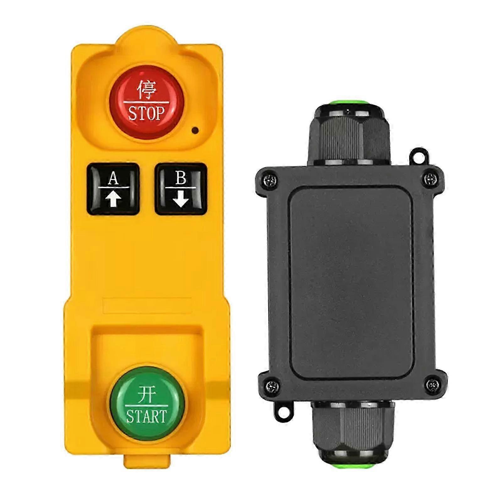 Industrial 1-Channel Remote Control Switches 433MHz High Sensitivity Waterproof Transmitter Receiver Set 2-Button Remote Edition 1110