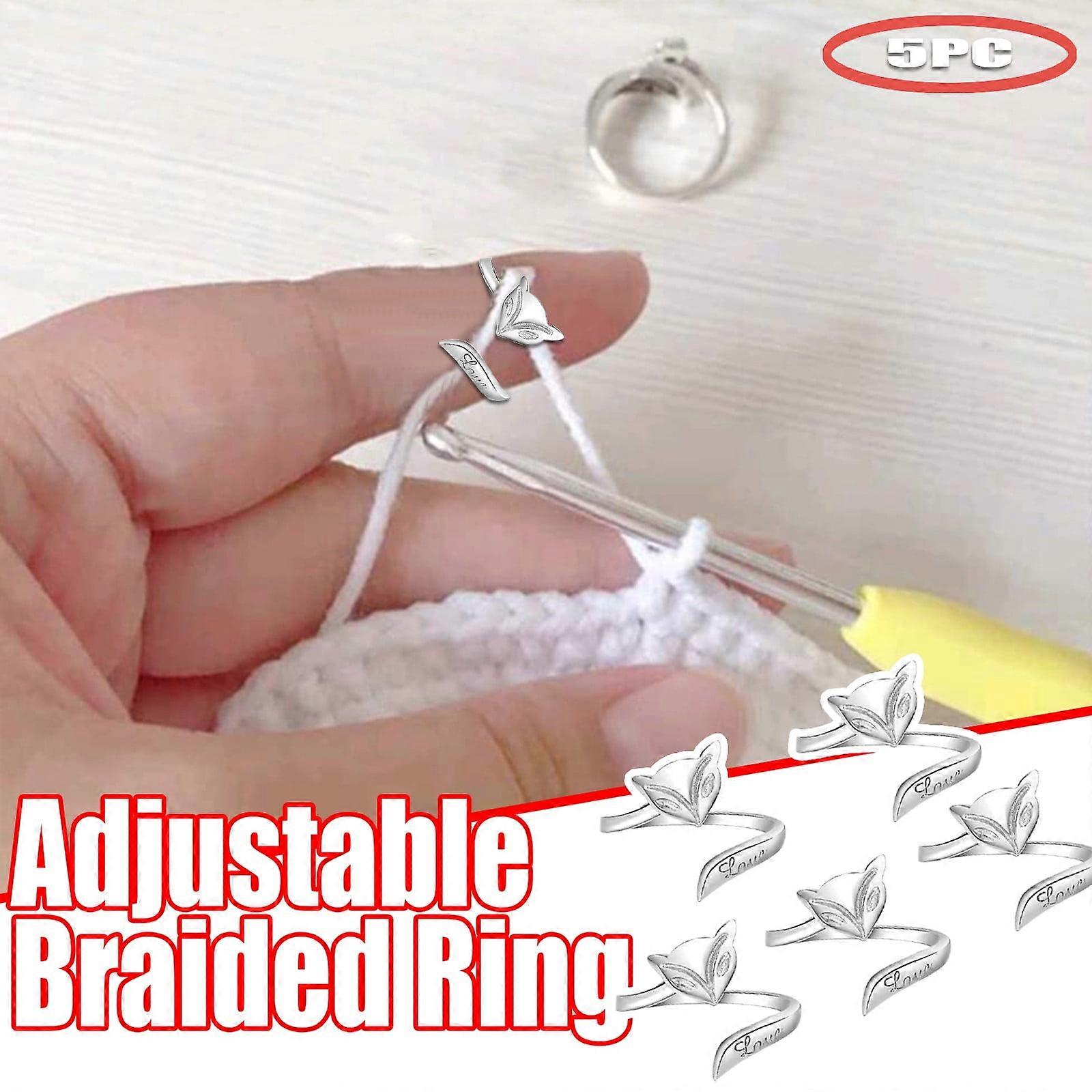 Yakbaofuo Adjustable Knitting Loop Crochet Loop Knitting Accessories Knitting Ring 5PC DIY Knitting