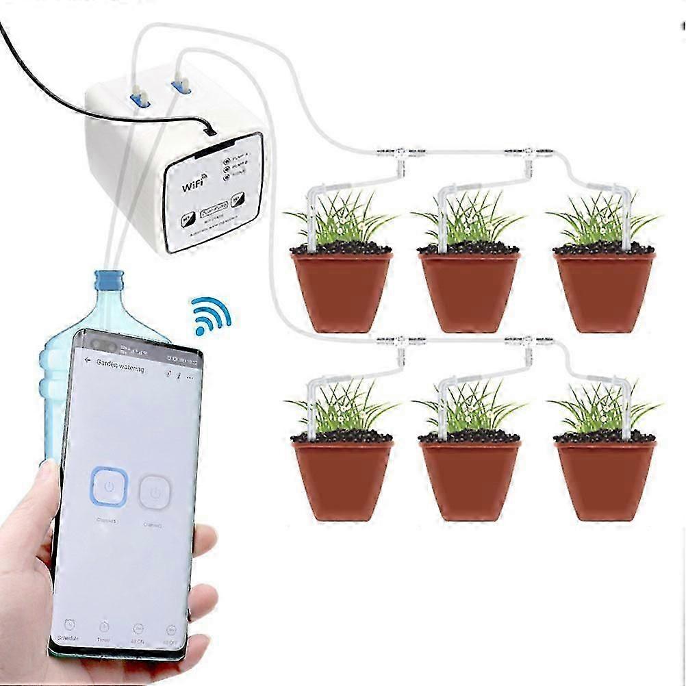 Wifi Double Pump Smart Watering System Smart Self Watering Timer Device Remote Controlled Watering Tool