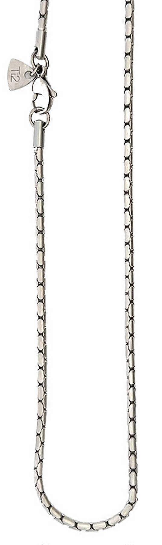 Ti2 Titanium Etched Slim Snake Chain - Silver