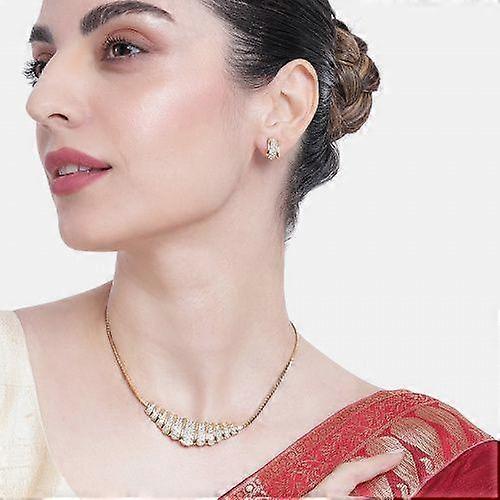 Estele Contemporary AD Necklace Set with Diamonds