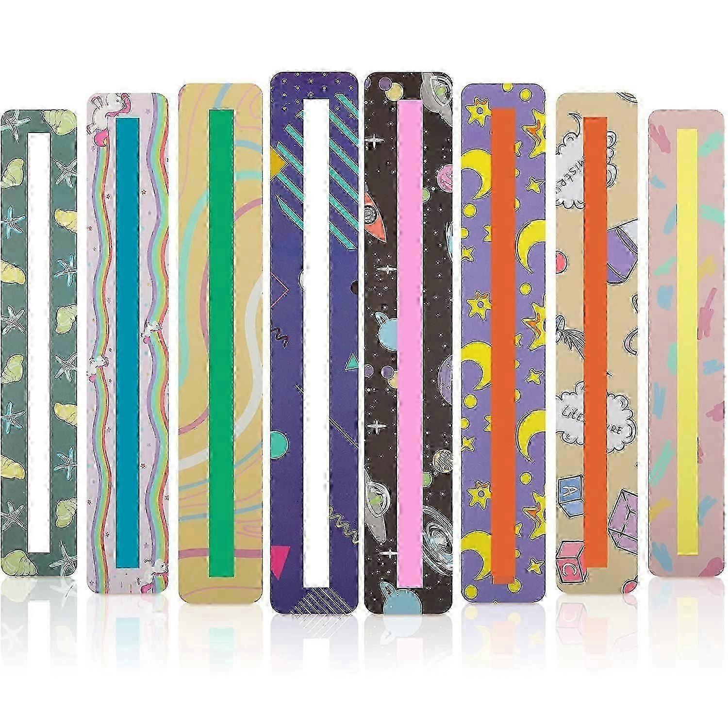 16 Pieces Guided Reading Strips Sentence Strips Overcoming Dyslexia Colored Highlighter Bookmarks (