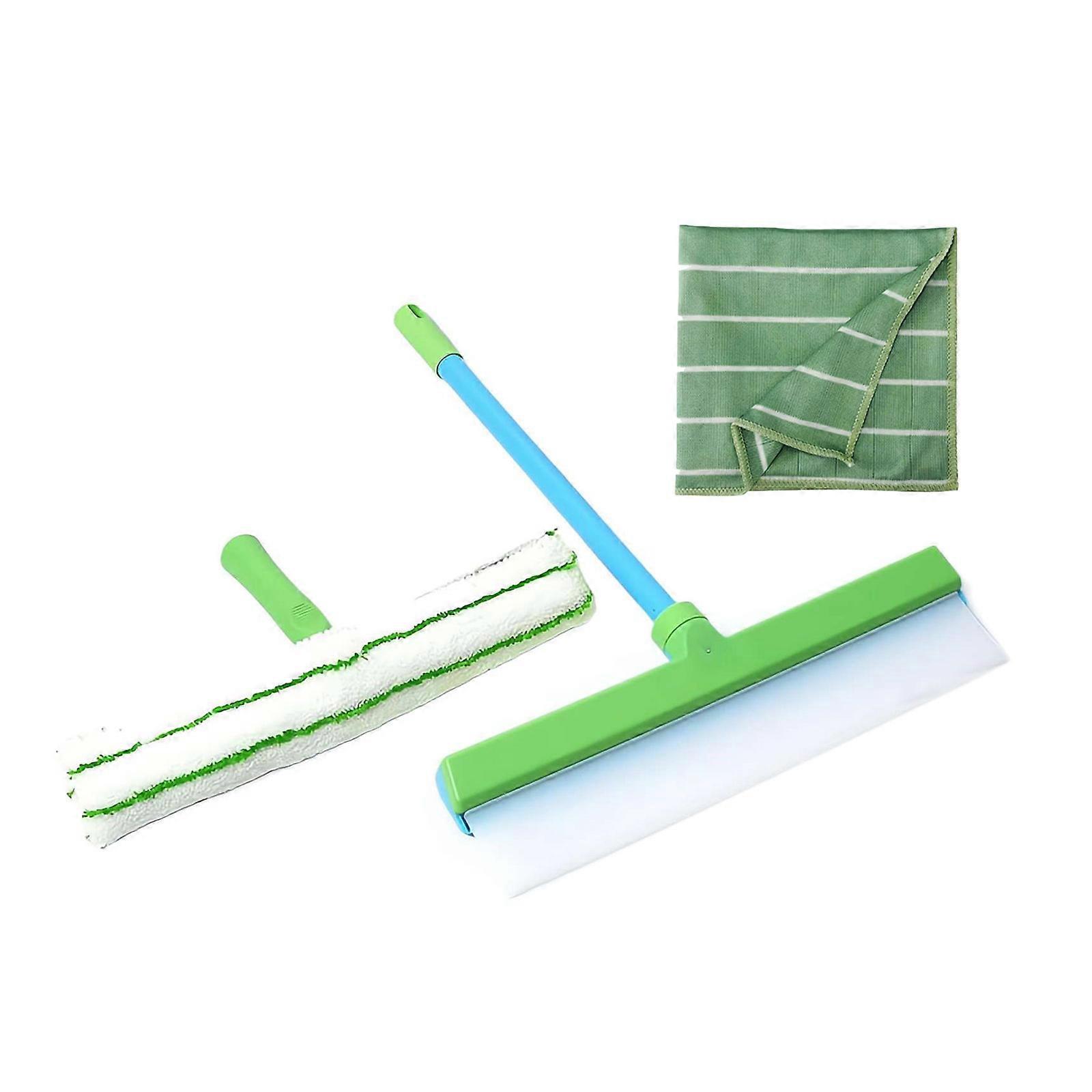 MultiPurpose Window Squeegee Kits Flexible Handle Smooth Scrubber Cleaning Tool for Effortlessly Glass Maintenances  Green