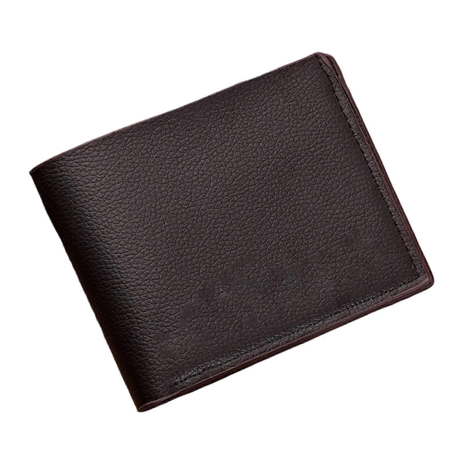 Thin Mens PU Wallet Portable Cash Organizers With Multiple Card Slots Compact Storage Pouches For Daily Use  brown