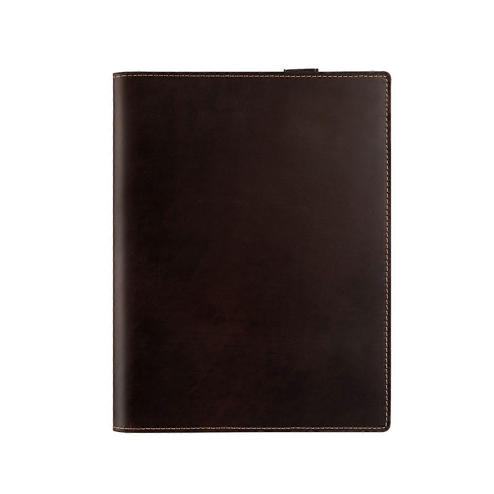 Small Notebook Sleeve PU Leather Texture Multiple Compartment Document Storage Solution for Office Student Use  Coffee color