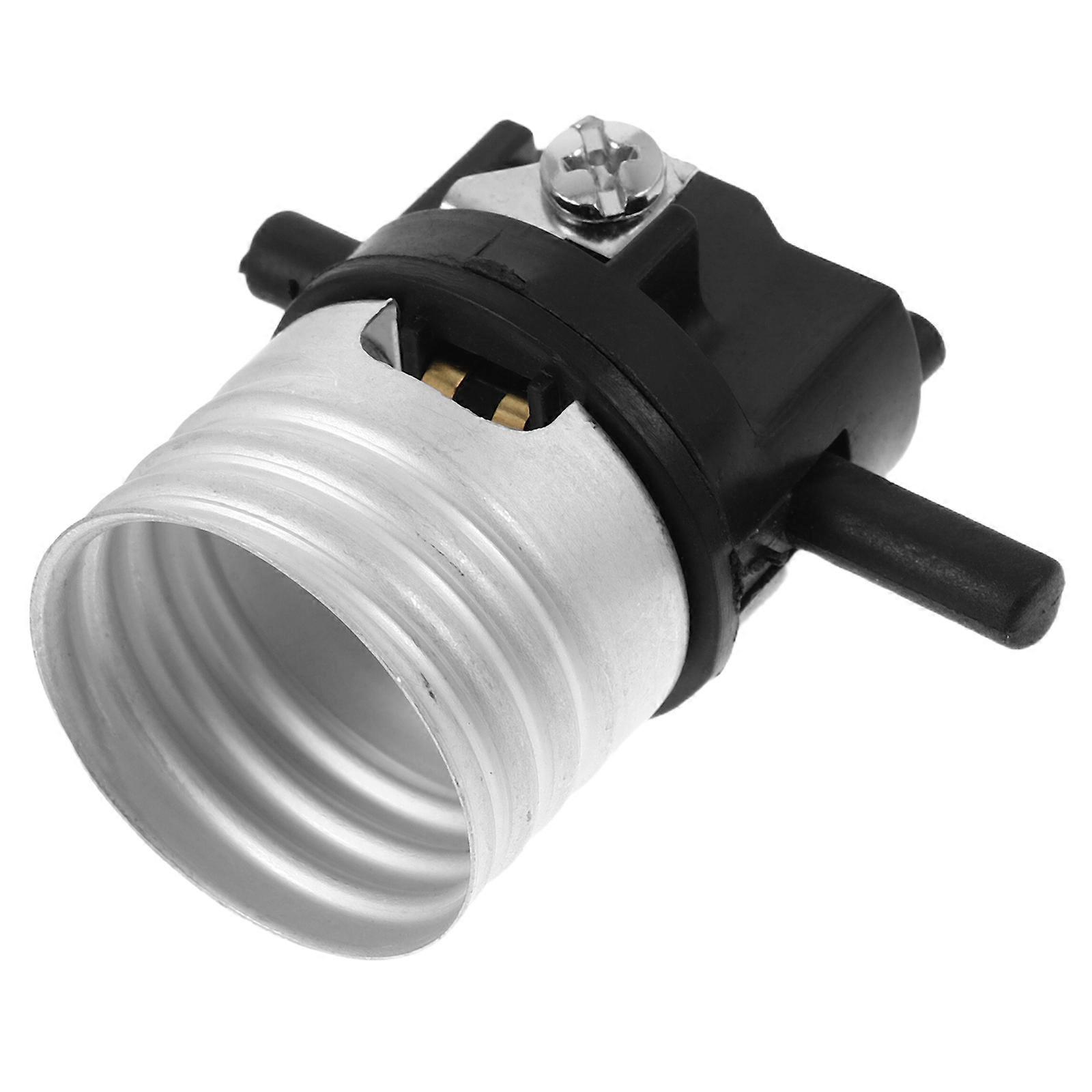 E26 Push Switch Lamp Socket Replacement Black Lamp Holder Socket for Repair