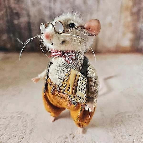 Souris en feutre aiguilleté pour centre de table de Noël