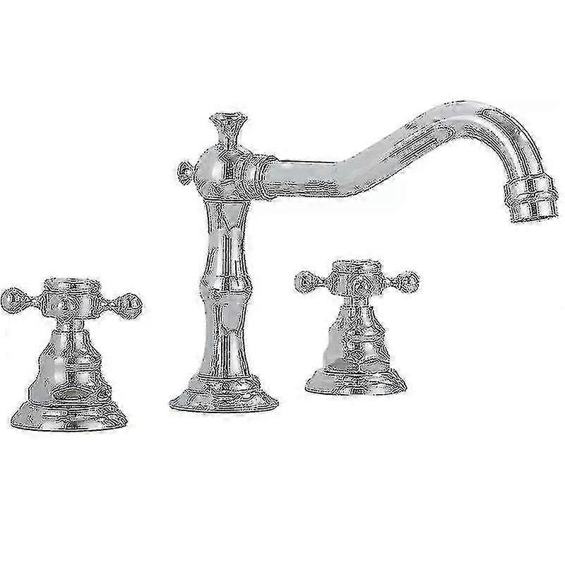 Torneiras de pia de latão de 8 polegadas modernas e luxuosas com 3 furos para banheiro