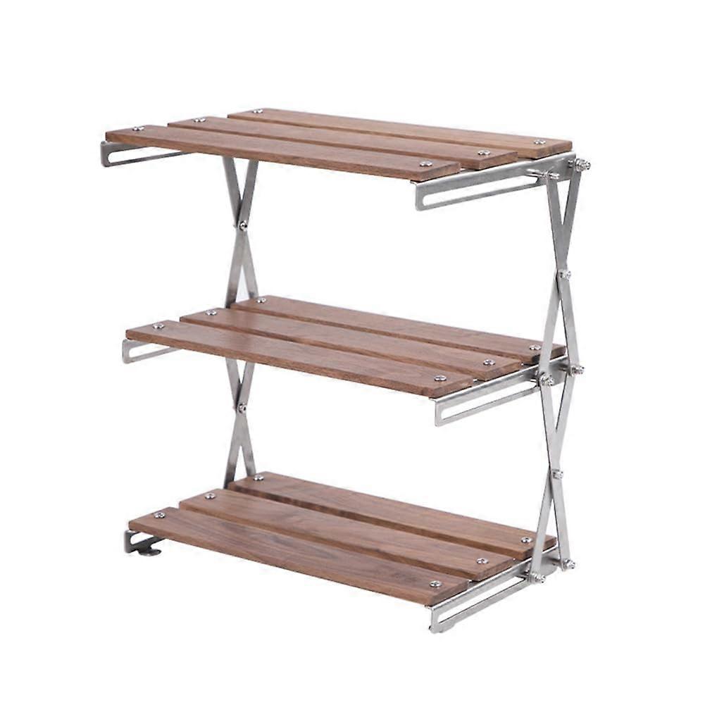 Portable 3Tier Outdoor Camping Rack Foldable Picnic and Barbecue Table Lightweight SpaceSaving for Camping and Picnics