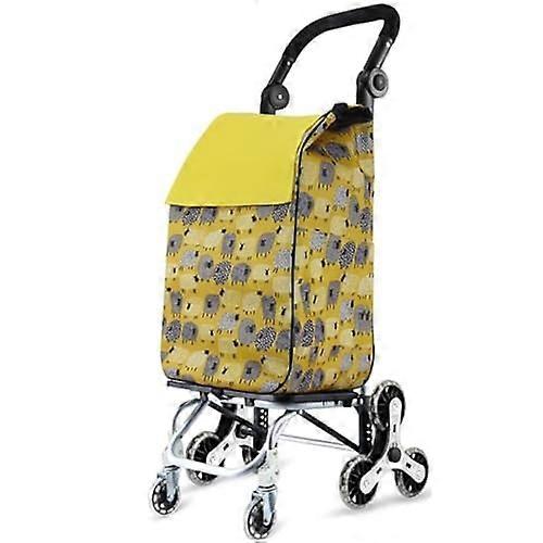 Foldable Shopping Cart With 8 PU Wheels And Removable Stairs, Sturdy For Supermarket, Travel, And Picnic Use