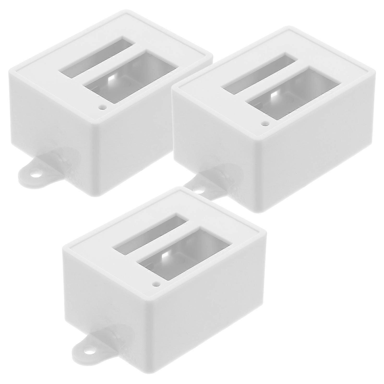 Small Plastic Box Electrical Boxes For Outdoor Use White 8.50X4.50X3.10CM Waterproof Organized Solution 3Pcs