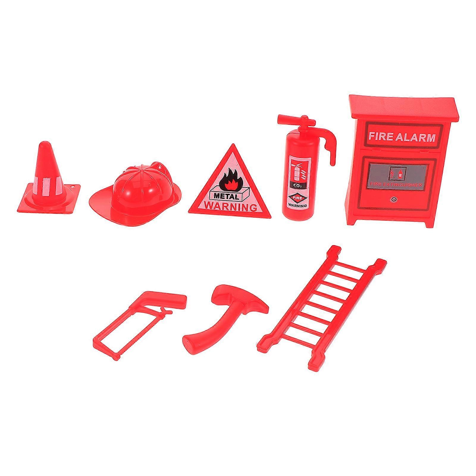 Plastic Firefighter Fire Extinguisher Playset for Kids 8Pcs Role Playing