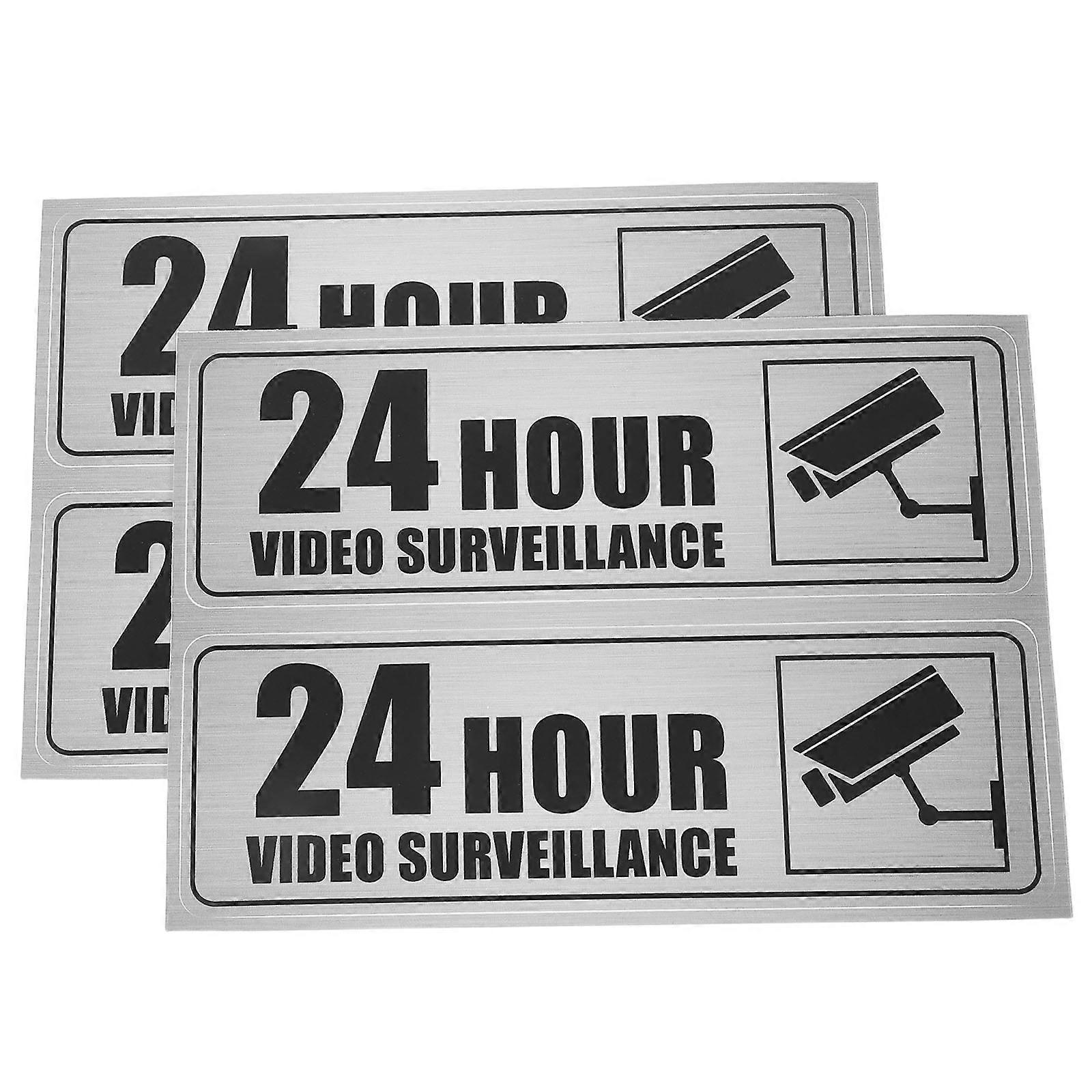 Security Camera Warning Sign for Monitoring with 8 Sheets Self-Adhesive Stickers