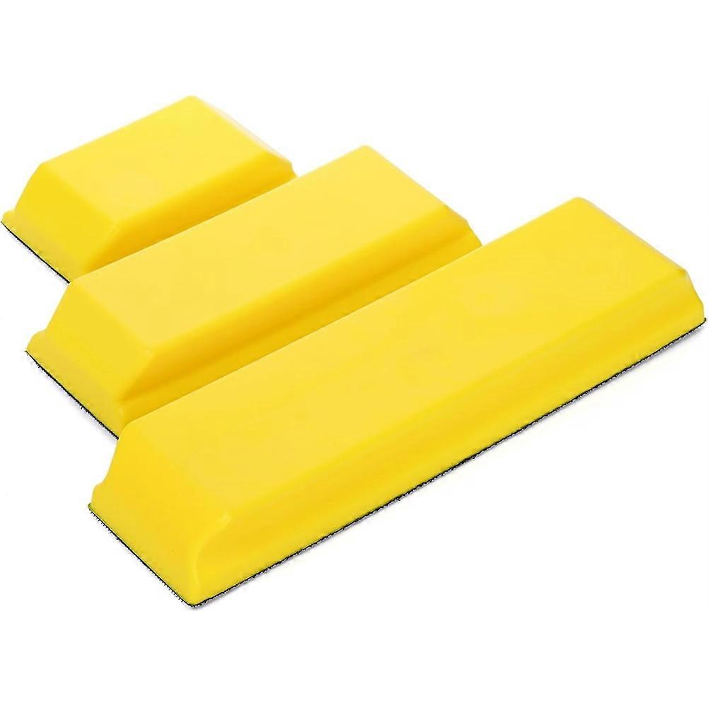 3 Pack Rectangle Auto Body Sanding Block, 10.75inch, 7.7inch and 4.7inch, Hook & Loop Backing Hand Sander Tools Kit